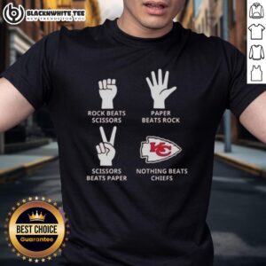 Official Kansas City Chiefs Nothing Beats Rock Beats Scissors Paper Beats Rock Scissors Beats Paper T-Shirt