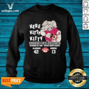 Alternative view of Funny Here Kitty Kitty 2020 Iron Bowl Champions Alabama Auburn Shirt
