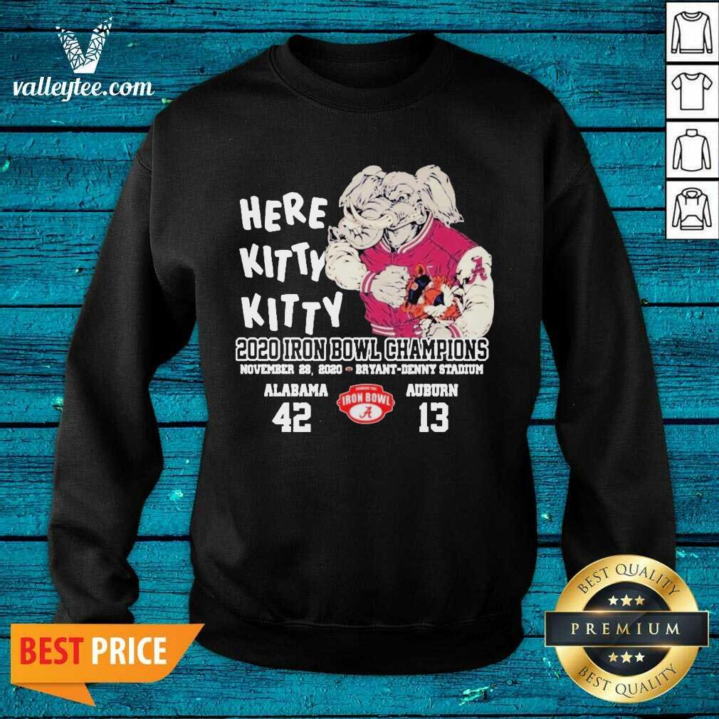 Funny Here Kitty Kitty 2020 Iron Bowl Champions Alabama Auburn Shirt - Image 2