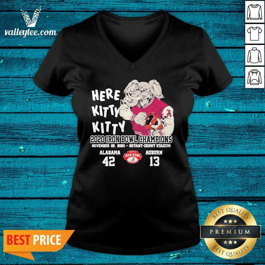 Funny Here Kitty Kitty 2020 Iron Bowl Champions Alabama Auburn Shirt - Image 4