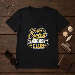 Alternative view of Awesome Grandparents Day Worlds Coolest Club Vector Shirt