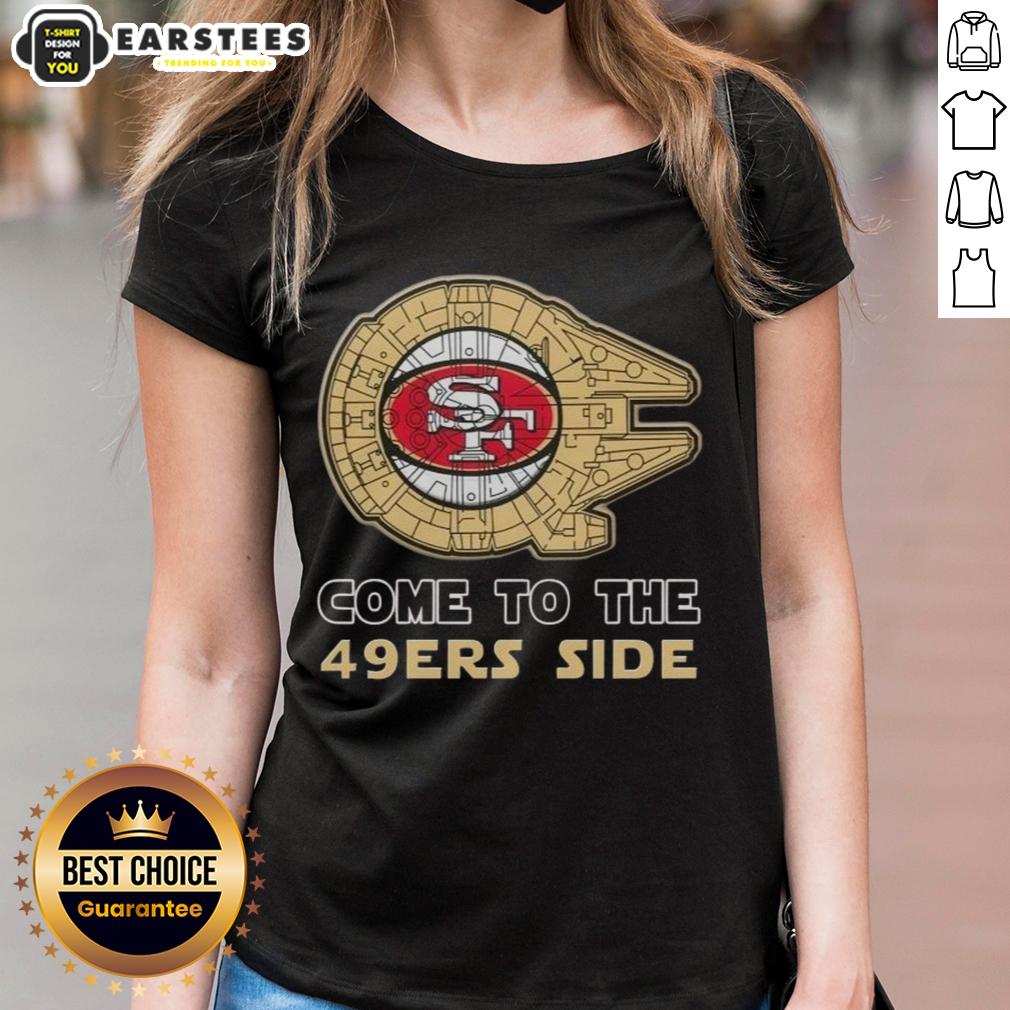Awesome Star Wars Come To The San Francisco 49ers Side T-Shirt - Image 3