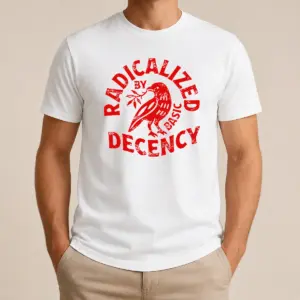 Top Radicalized By Basic Decency Distressed Bird Shirt