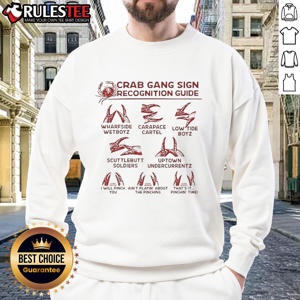 Funny Crab Gang Sign Recognition Guide T-Shirt - Image 5