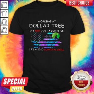 Working At Dollar Tree In The Box It'S Not Just A Job Title It'S A 2020 Survival Skill American Flag Independence Day Shirt