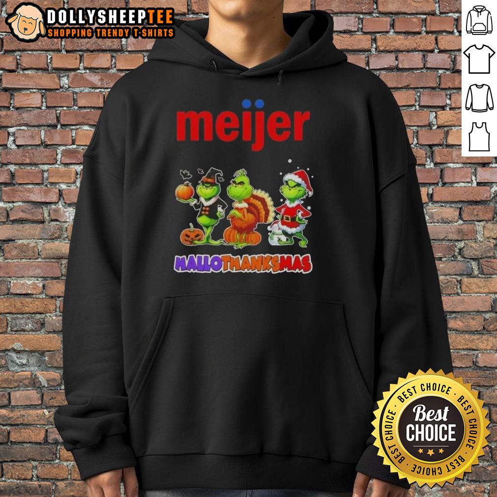 Good Meijer X Grinch Cosplay Happy HalloThanksMas T-Shirt - Image 2