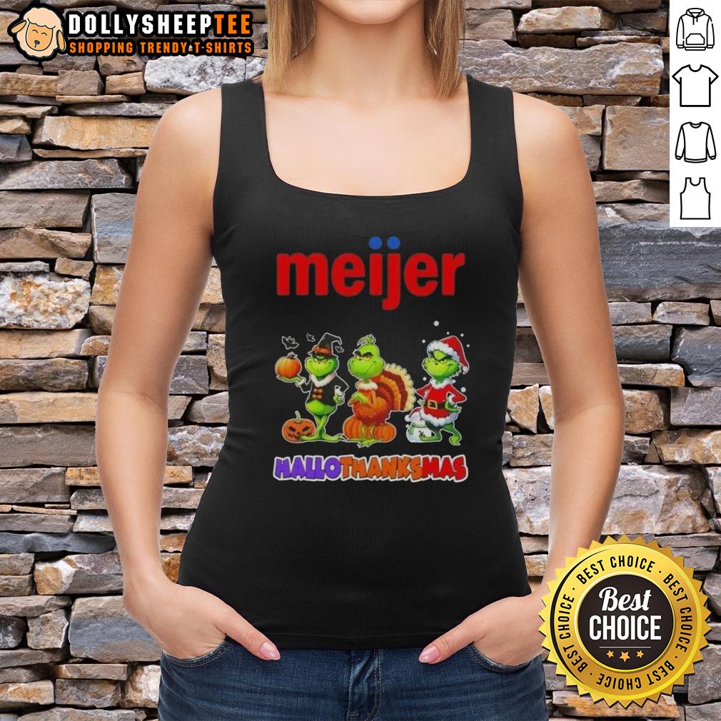 Good Meijer X Grinch Cosplay Happy HalloThanksMas T-Shirt - Image 4