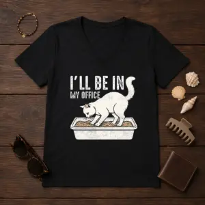 Alternative view of Good I Will Be In My Office Funny Cat Meme Litter Box Shirt