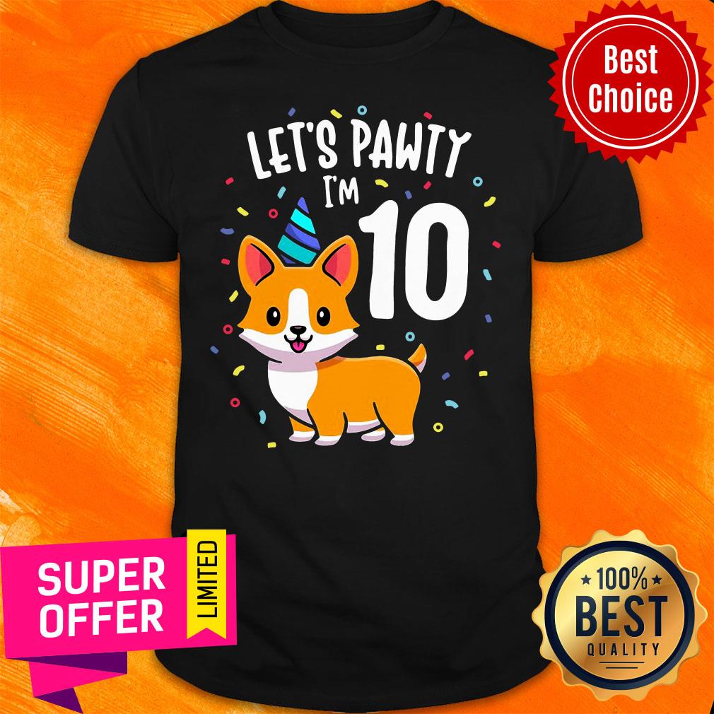 Top 10 Years Old Corgi Dog Lover 10Th Birthday Party Outfit Kid Shirt
