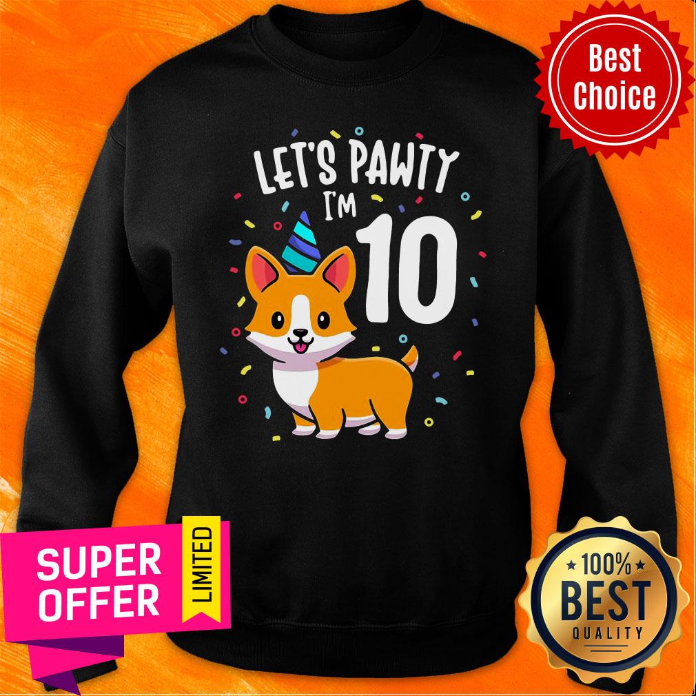 Top 10 Years Old Corgi Dog Lover 10Th Birthday Party Outfit Kid Shirt - Image 4