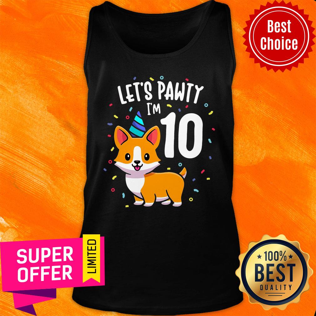 Top 10 Years Old Corgi Dog Lover 10Th Birthday Party Outfit Kid Shirt - Image 3