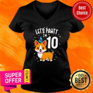 Alternative view of Top 10 Years Old Corgi Dog Lover 10Th Birthday Party Outfit Kid Shirt