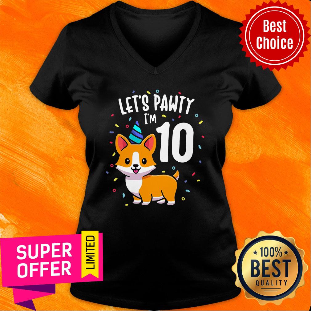 Top 10 Years Old Corgi Dog Lover 10Th Birthday Party Outfit Kid Shirt - Image 2