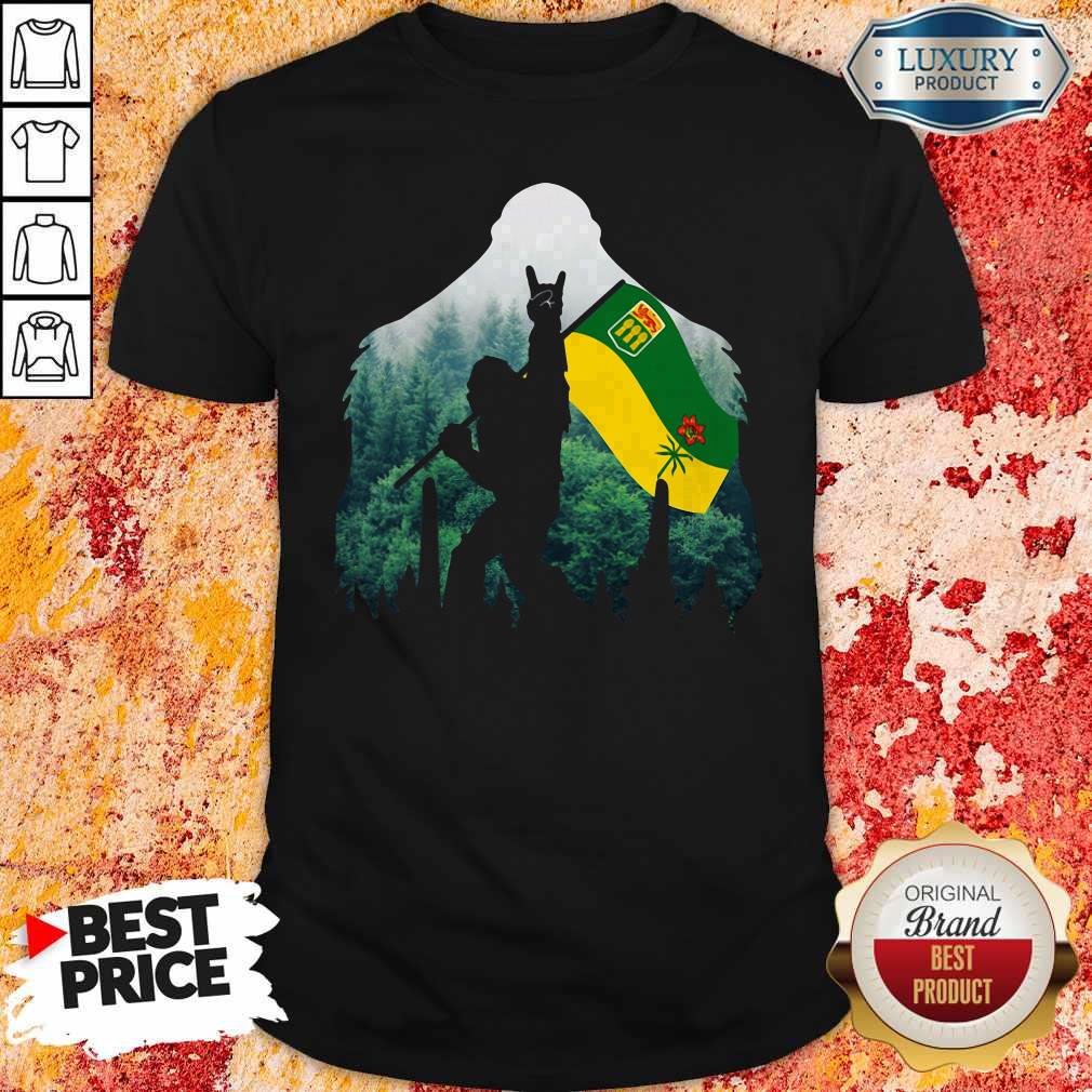 Bigfoot Saskatchewan Flag In The Forest Shirt