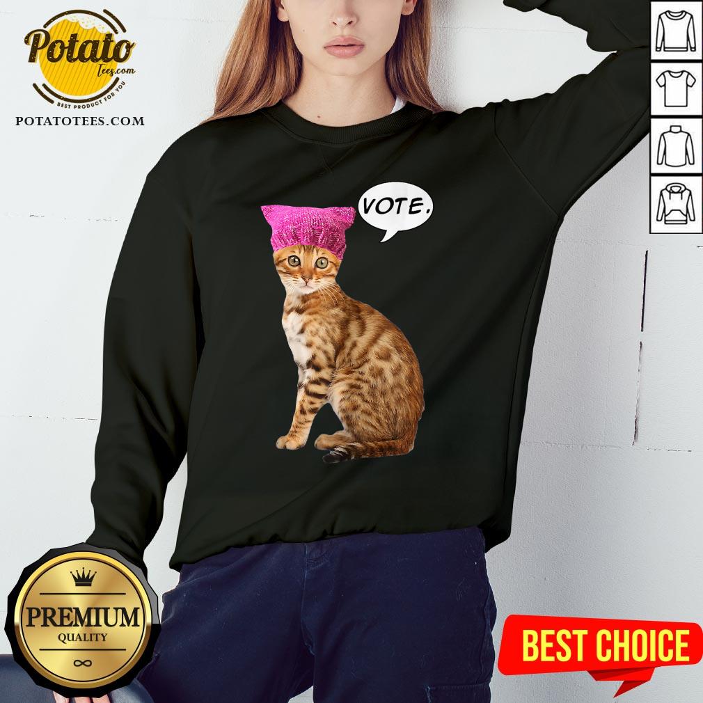Cute Resistance Kitty Says Vote Cat Shirt - Image 4