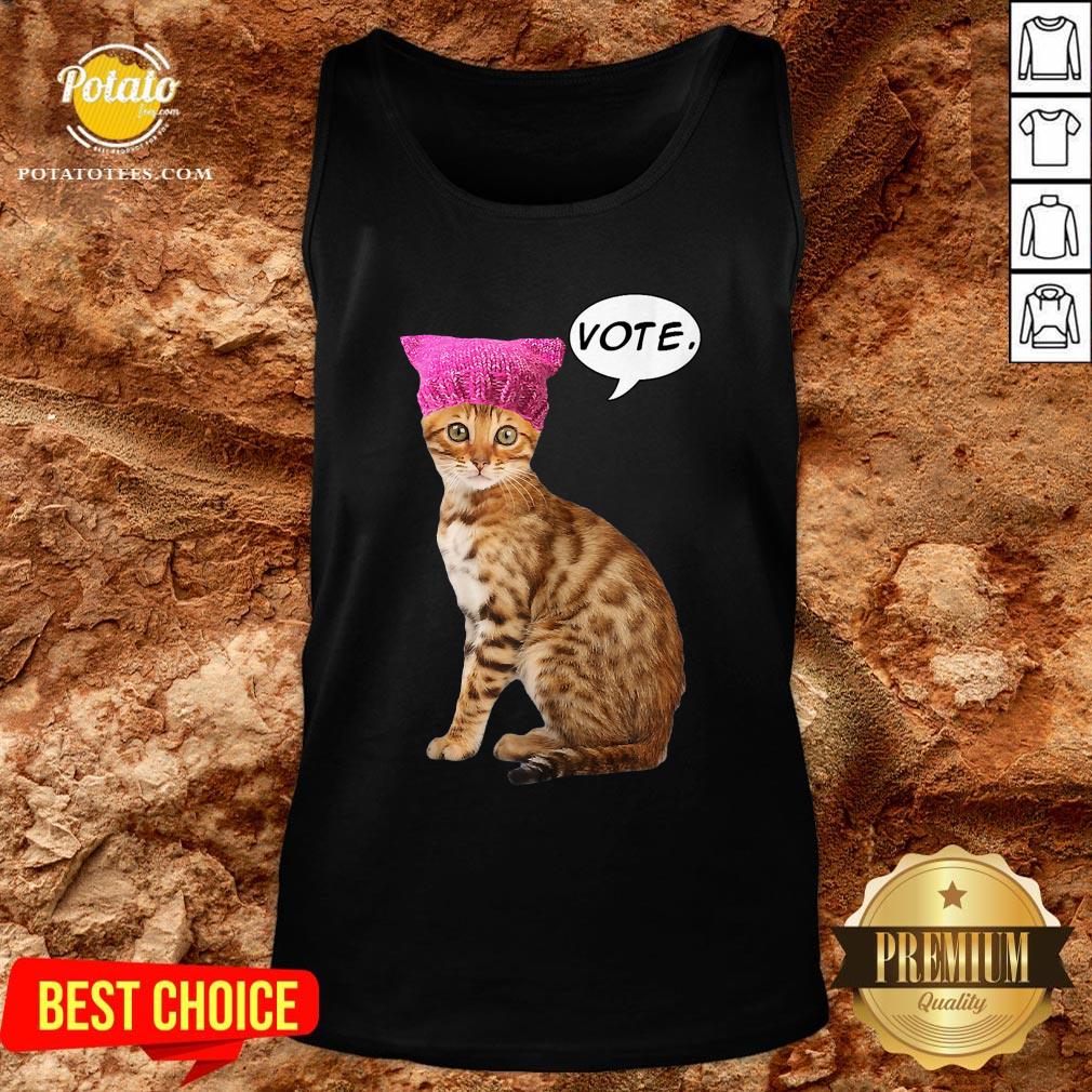 Cute Resistance Kitty Says Vote Cat Shirt - Image 3