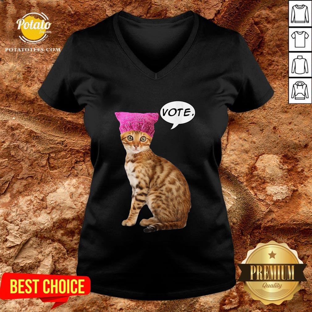 Cute Resistance Kitty Says Vote Cat Shirt - Image 2