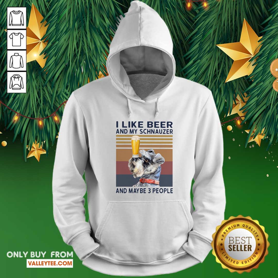 Lovely I Like Beer And My Schnauzer And Maybe 3 People Vintage Shirt - Image 3