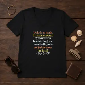 Alternative view of Awesome Woke Is No Insult Pope Leo XIV Quote Shirt