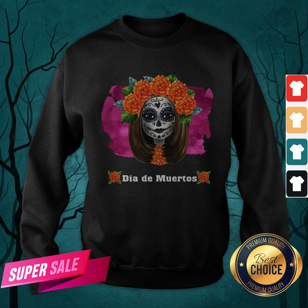 Day Of Dead Dia De Muertos Sugar Skull Girl Shirt - Image 2