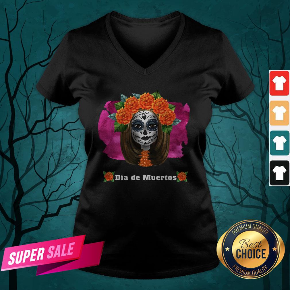Day Of Dead Dia De Muertos Sugar Skull Girl Shirt - Image 4