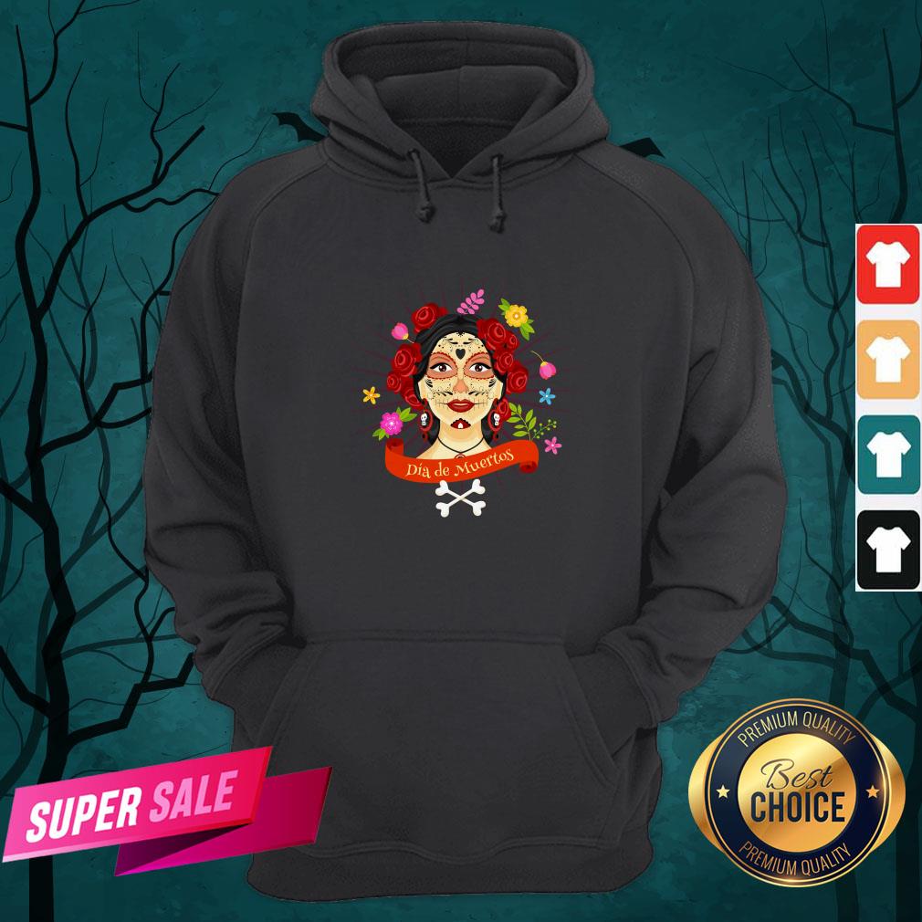 Sugar Skull Woman Dia De Muertos Day Of The Dead Shirt - Image 3