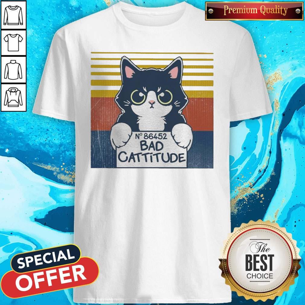 Cat Bad Cattitude No 86452 Vintage Shirt