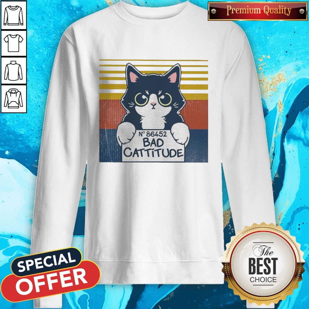 Cat Bad Cattitude No 86452 Vintage Shirt - Image 5