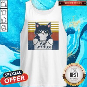 Alternative view of Cat Bad Cattitude No 86452 Vintage Shirt