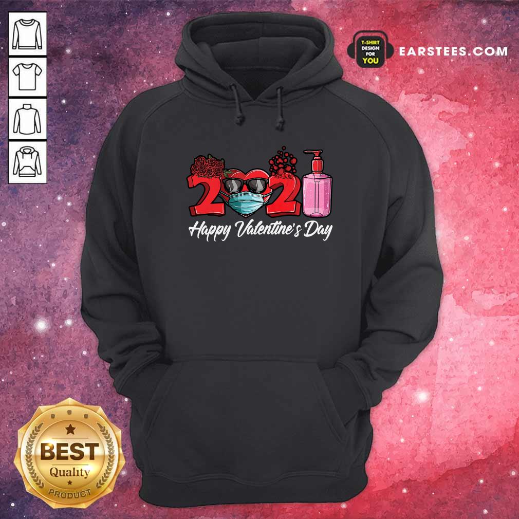 Funny 2021 Face Mask Happy Valentines Day Shirt - Image 2