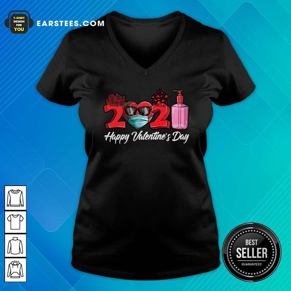 Funny 2021 Face Mask Happy Valentines Day Shirt - Image 3