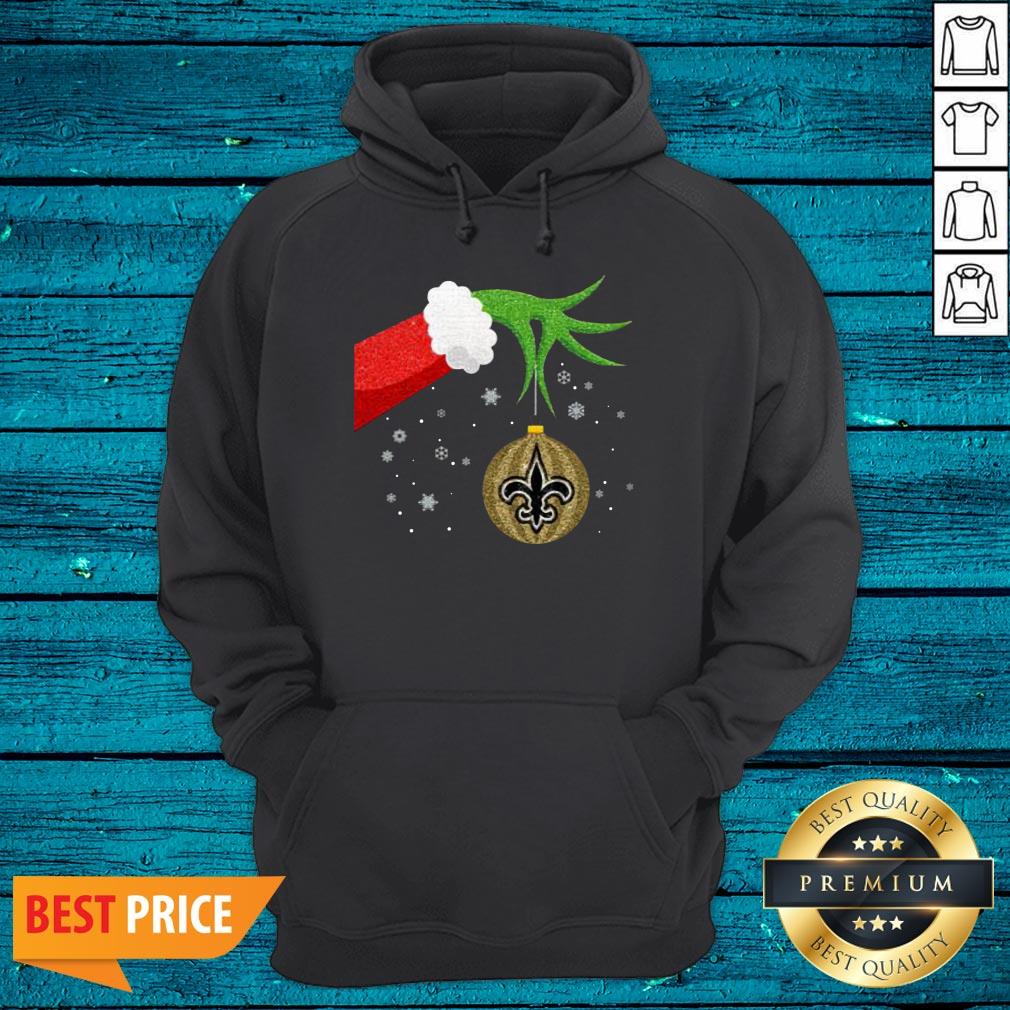 Nice The Grinch Christmas Ornament New Orleans Saints Sweat Shirt - Image 2