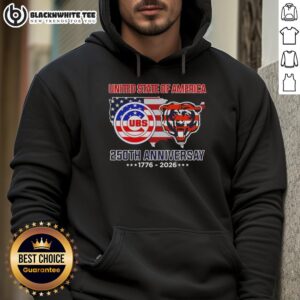 Alternative view of Original Chicago Sport Teams Usa 250th Anniversary 1776 2026 Map Flag T-Shirt