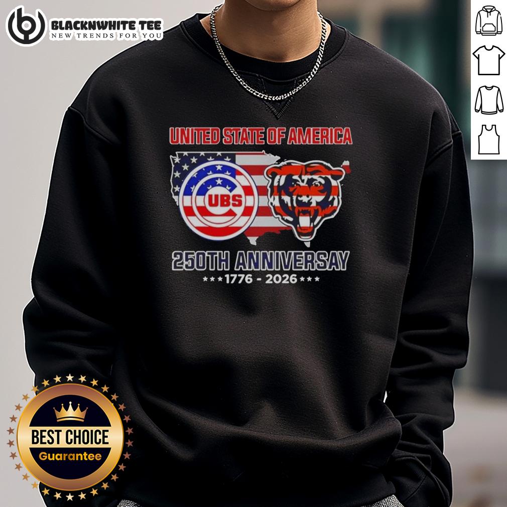 Original Chicago Sport Teams Usa 250th Anniversary 1776 2026 Map Flag T-Shirt - Image 5