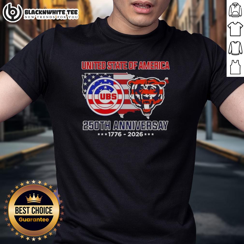 Original Chicago Sport Teams Usa 250th Anniversary 1776 2026 Map Flag T-Shirt