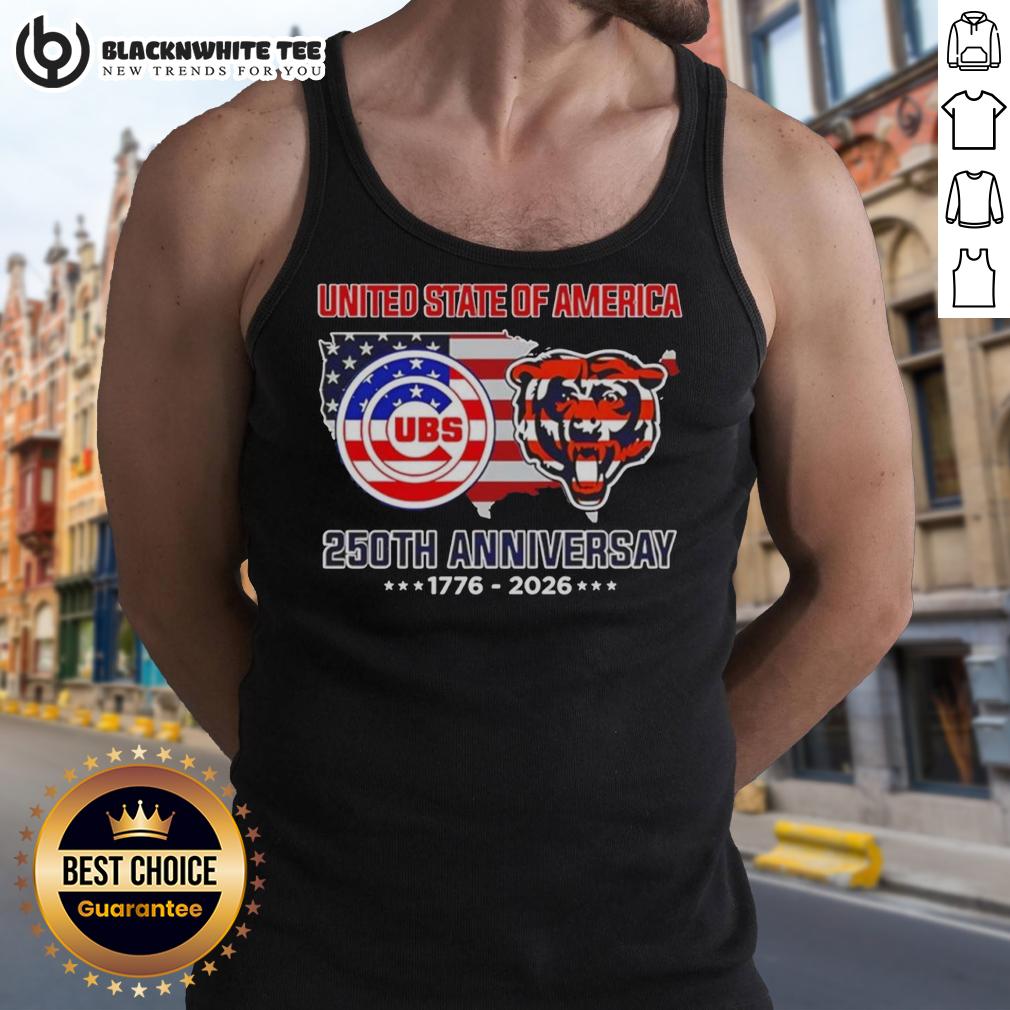 Original Chicago Sport Teams Usa 250th Anniversary 1776 2026 Map Flag T-Shirt - Image 4
