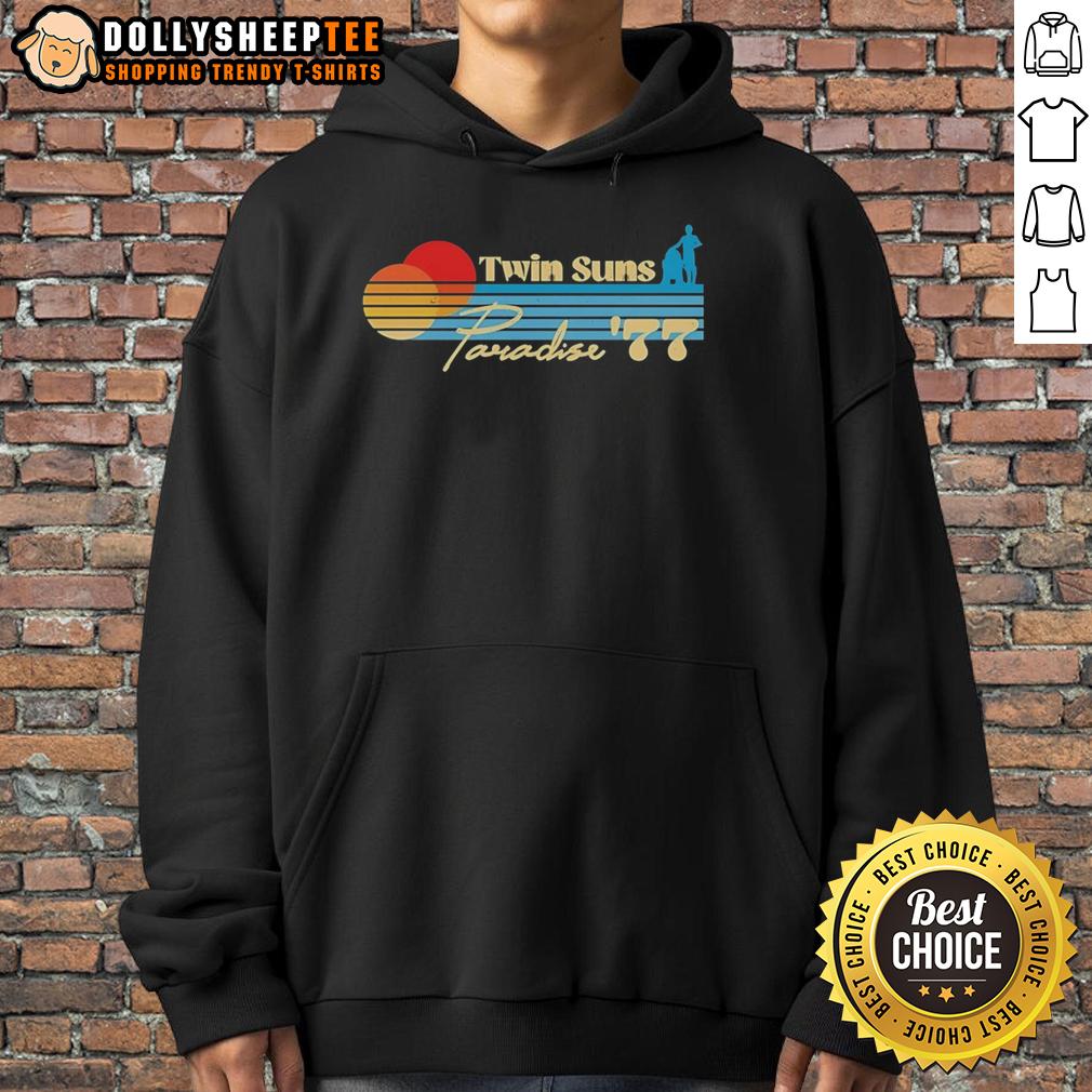 Top Twin Suns Paradise 1977 Vintage T-Shirt - Image 2