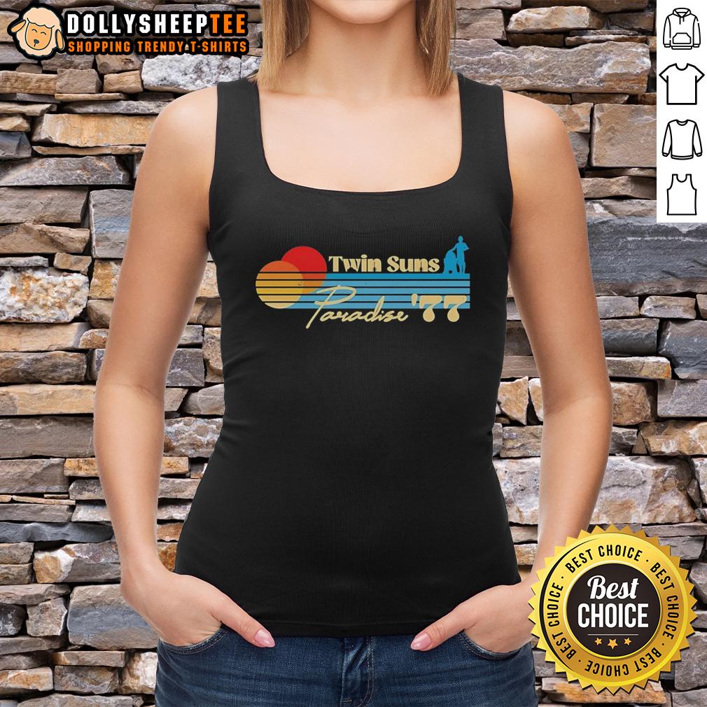 Top Twin Suns Paradise 1977 Vintage T-Shirt - Image 4