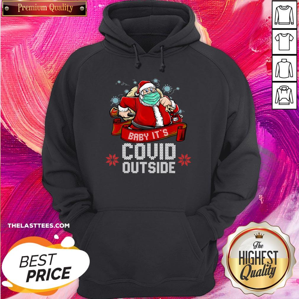 Nice Baby It’s Covid Outside Funny Santa Claus Christmas 2020 Shirt - Image 5
