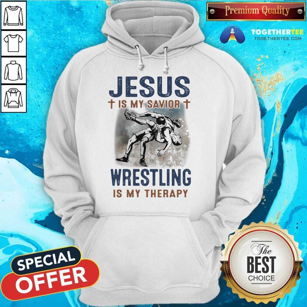 Top Jesus Is My Savior Wrestling Is My Therapy Shirt - Image 5