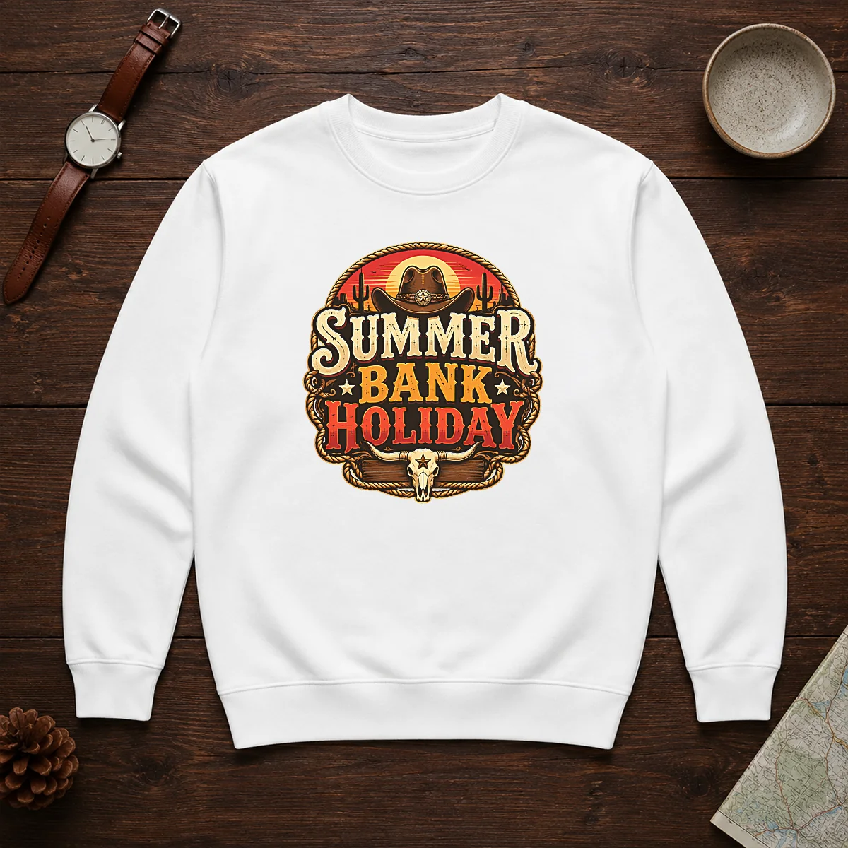 Good Western Cowboy Summer Bank Holiday Bull Skull Desert Shirt - Image 7