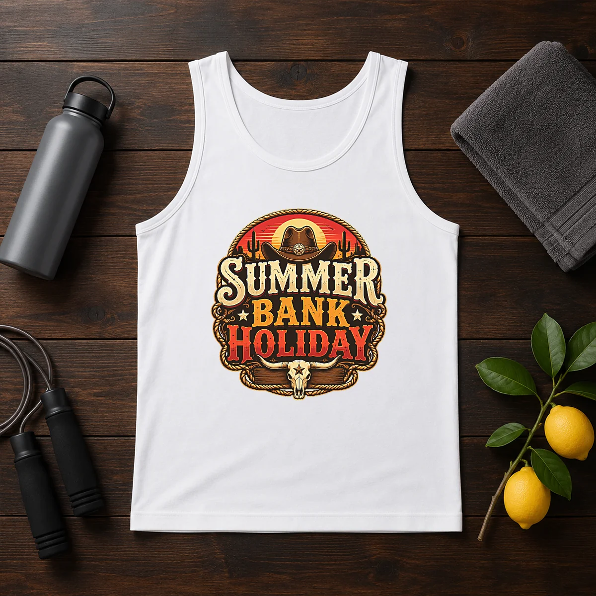 Good Western Cowboy Summer Bank Holiday Bull Skull Desert Shirt - Image 3
