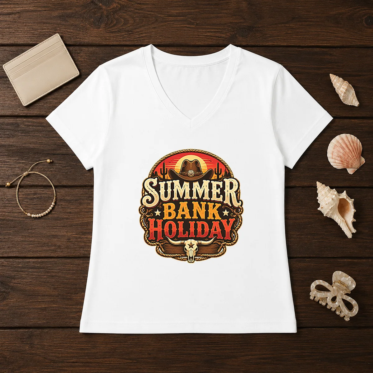 Good Western Cowboy Summer Bank Holiday Bull Skull Desert Shirt - Image 2