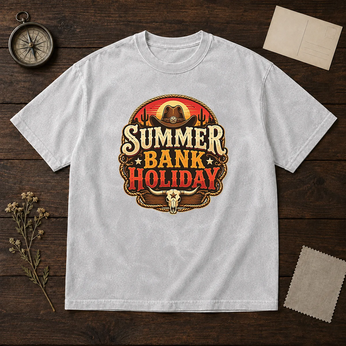 Good Western Cowboy Summer Bank Holiday Bull Skull Desert Shirt - Image 8