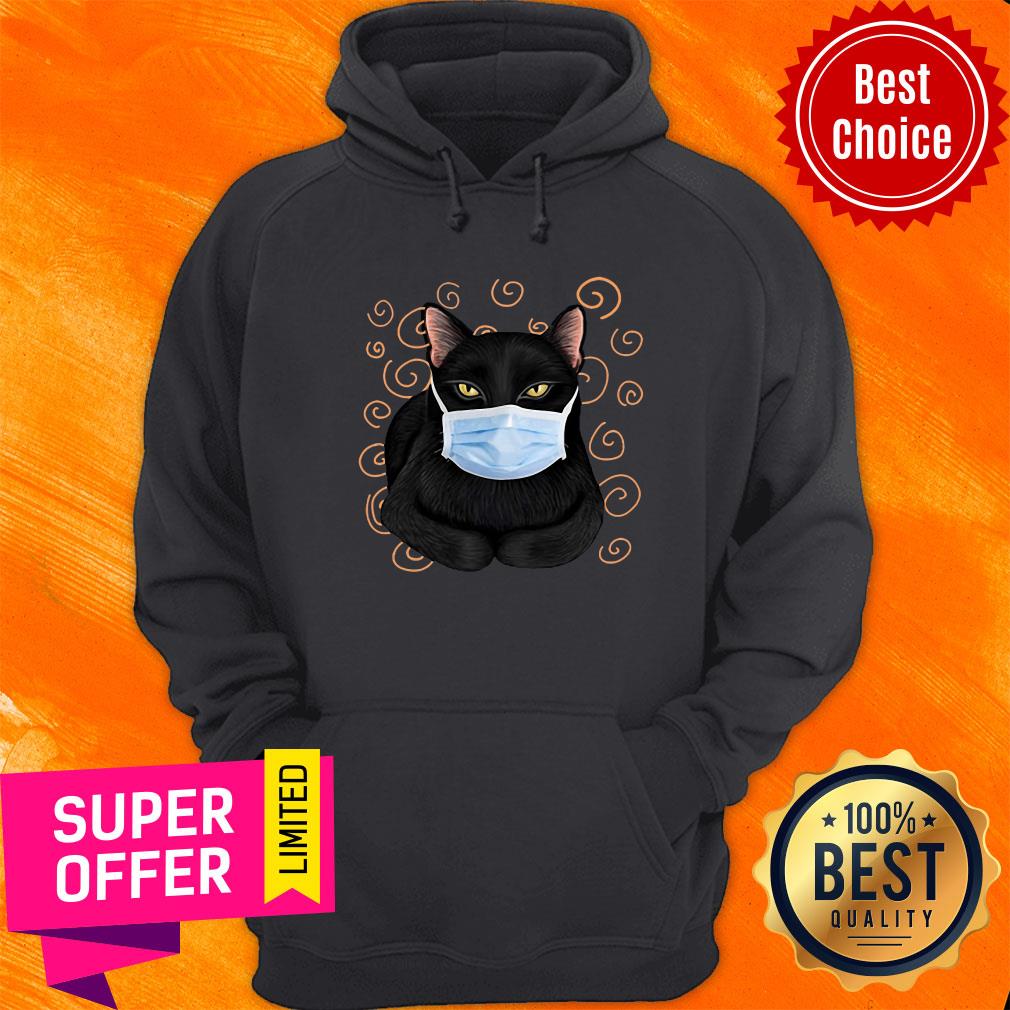 Black Cat Wear Face Mask Shirt - Image 5