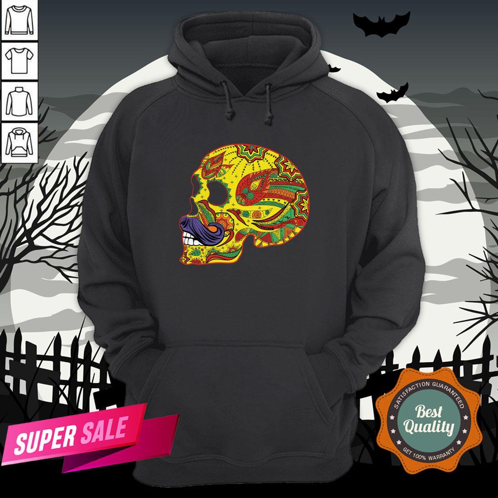 Sugar Skull Mustache - Cinco De Mayo Day Dead T-Shirt - Image 5
