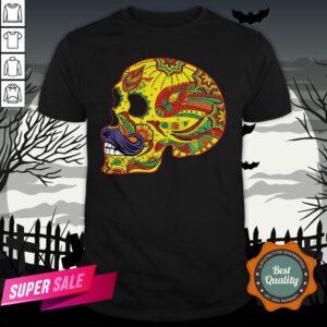 Sugar Skull Mustache - Cinco De Mayo Day Dead T-Shirt