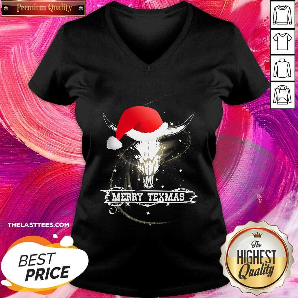 Perfect Merry Texmas Skull Cow Christmas Shirt - Image 2