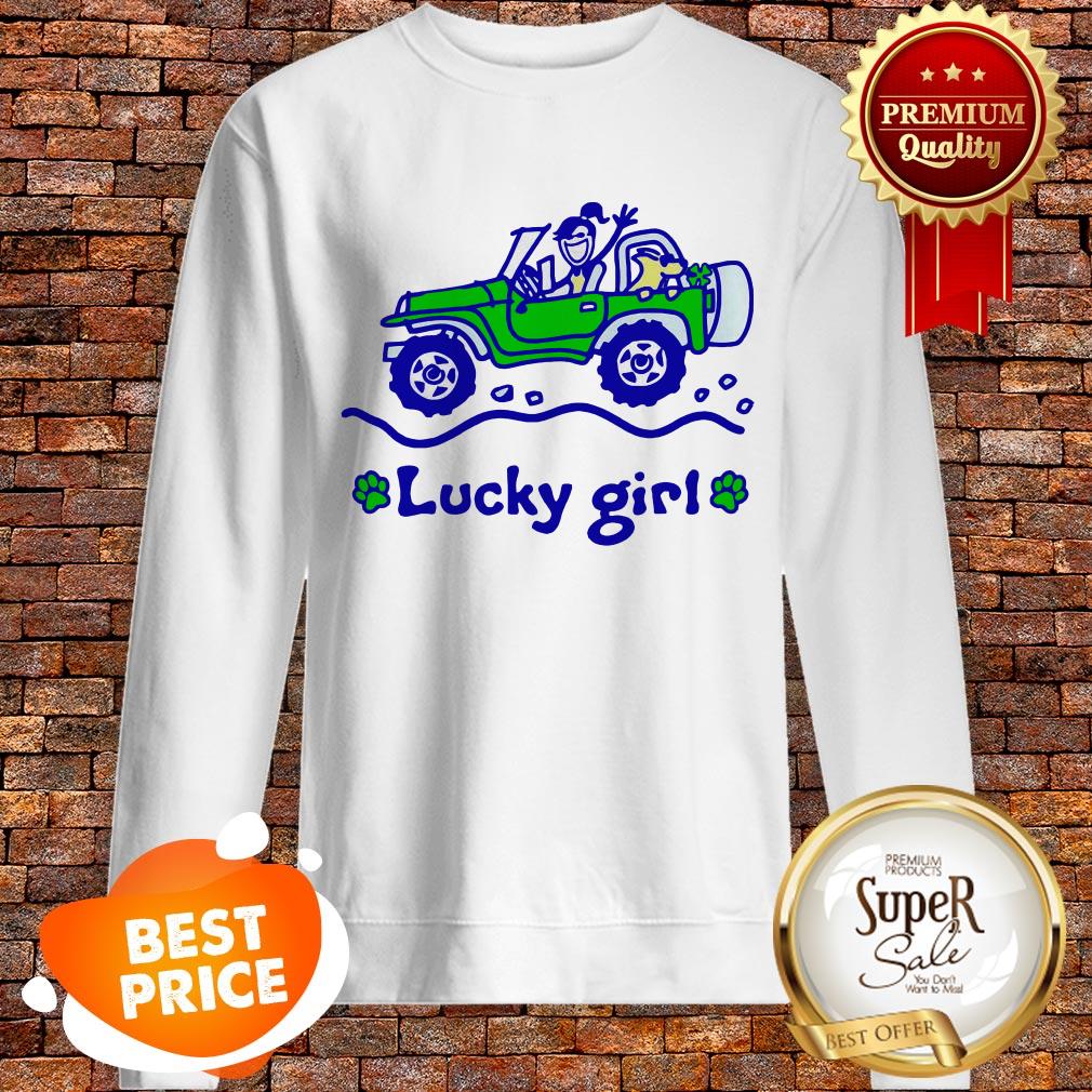 Nice Jeep Car Lucky Girl St. Patrick’s Day Shirt - Image 4