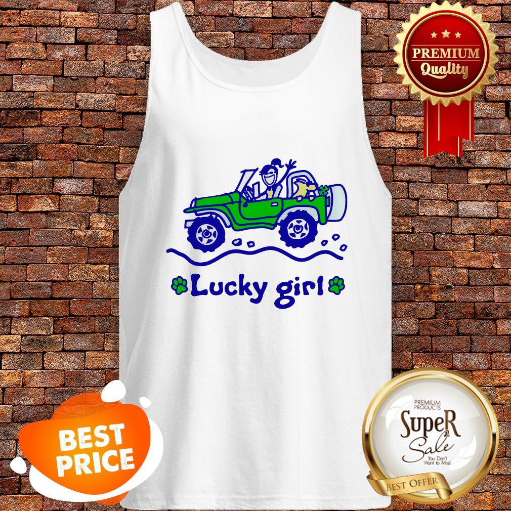 Nice Jeep Car Lucky Girl St. Patrick’s Day Shirt - Image 3